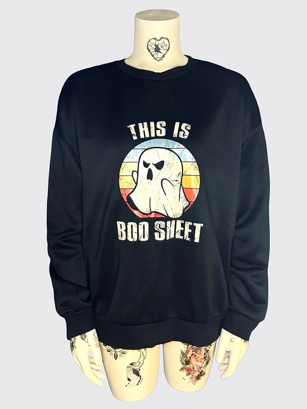“This is boo sheet” graphic sweatshirt